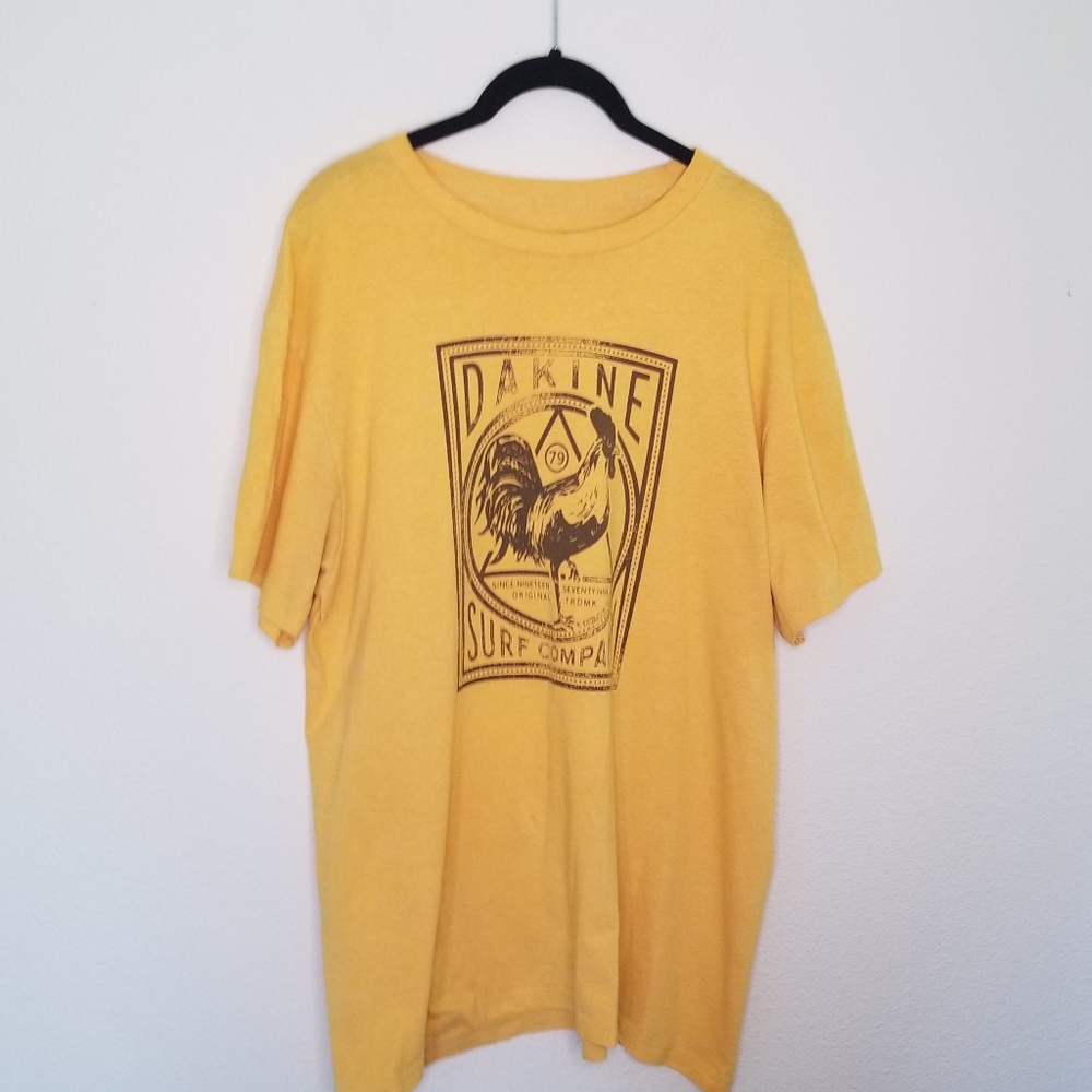 Dakine T Shirt gold rooster short sleeve Surf Beach Hawaiian flaw